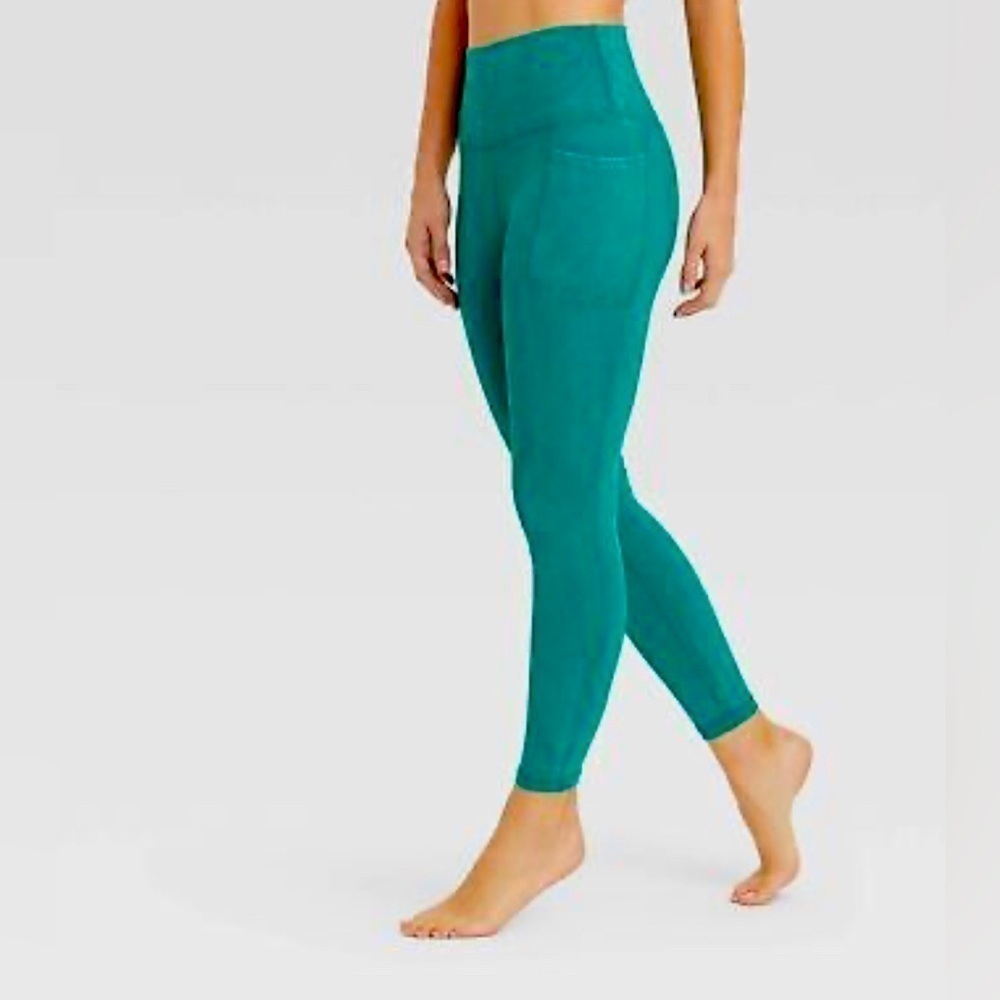 Women's High-Rise 7/8 Leggings - JoyLab Teal
Green- S